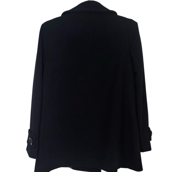 J. Crew Women's Black Double Breasted Wool Blend Peacoat - Picture 7 of 9